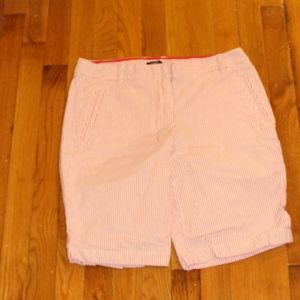 J. Crew pink pinstripe Bermuda shorts